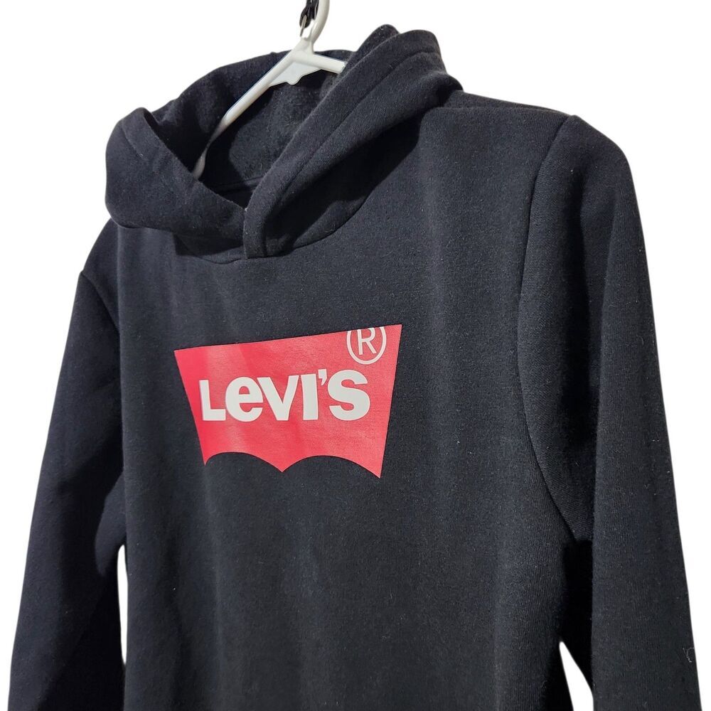 Levis Sweatshirt Boys XL 13-15 Youth Black Hoodie Red Logo Pullover Sweater. - Picture 2 of 10